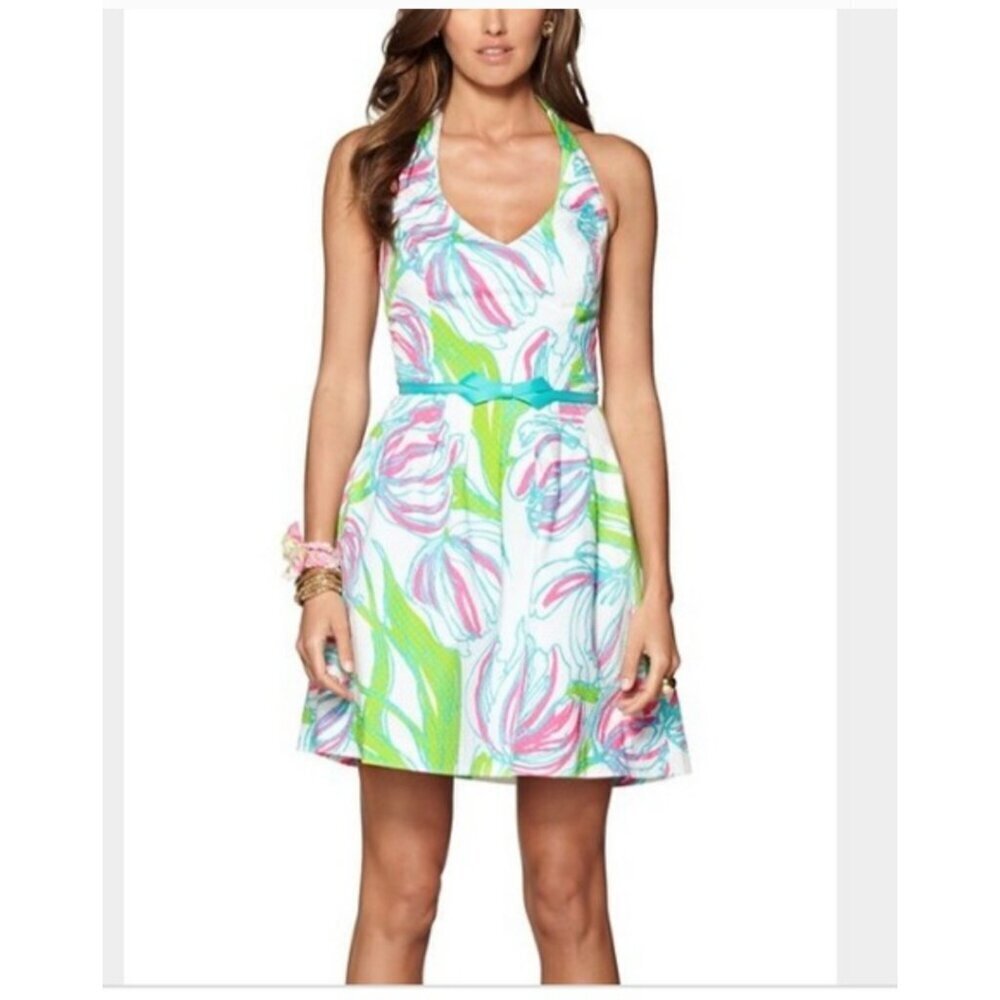 Lilly Pulitzer Ring the Belt Boy Ross mini Dress Size 6 floral print Open Back - Picture 6 of 12